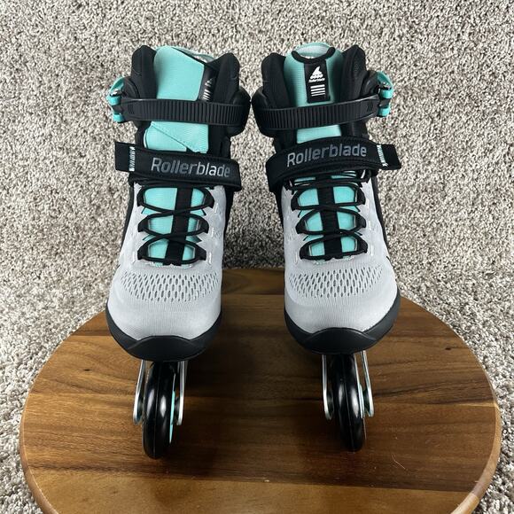 Rollerblade Macroblade 80 W Womens 10 Inline Skates Glacier Grey/Neo Mint READ - Picture 2 of 13